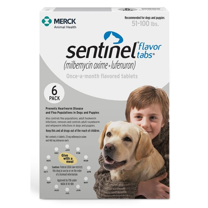 Sentinel Flavor Tabs (milbemycin oxime + lufenuron) Chewable Tablets for Dogs